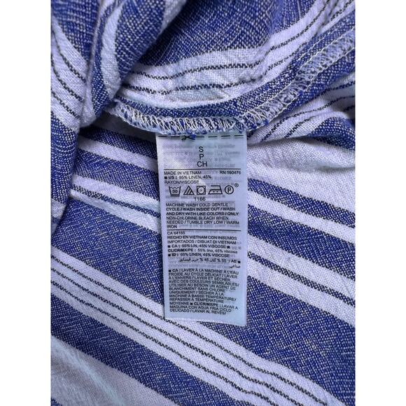Old Navy Womens Blue/White Striped Mini Dress Linen Blend Sz Small Vacation E132 - Picture 5 of 10